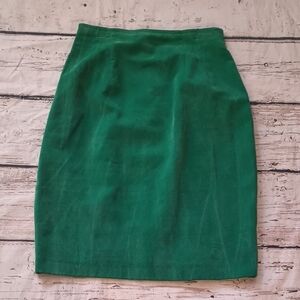 Cache Vintage Green Micro suede Silk Material Pencil Skirt 4